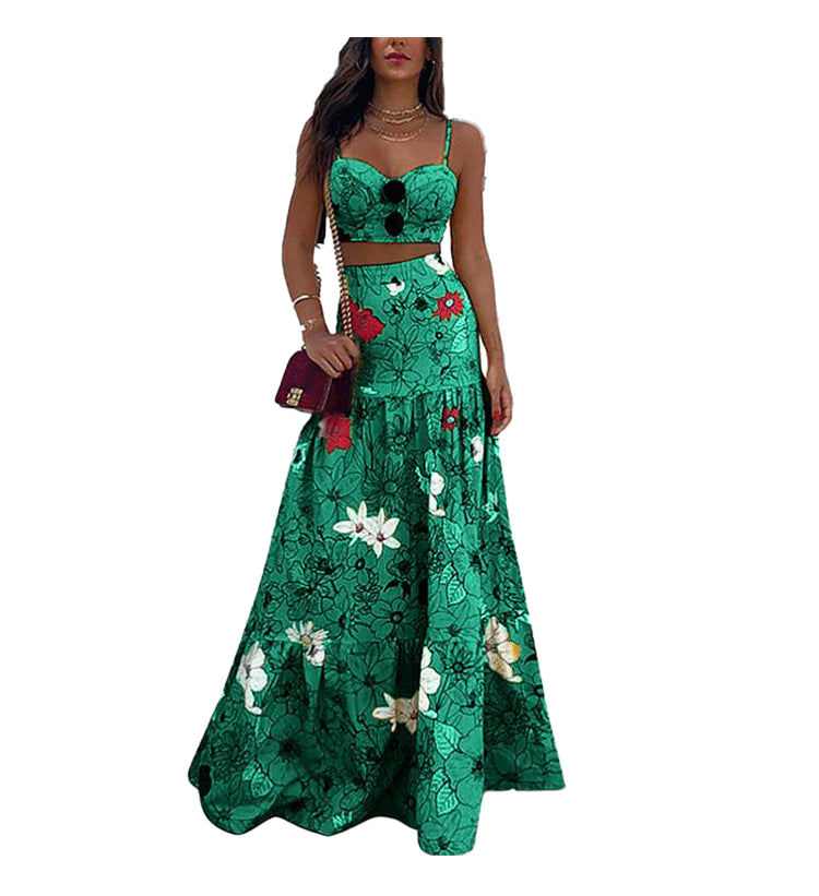 "Around The World" Floral Womens Two Piece Set