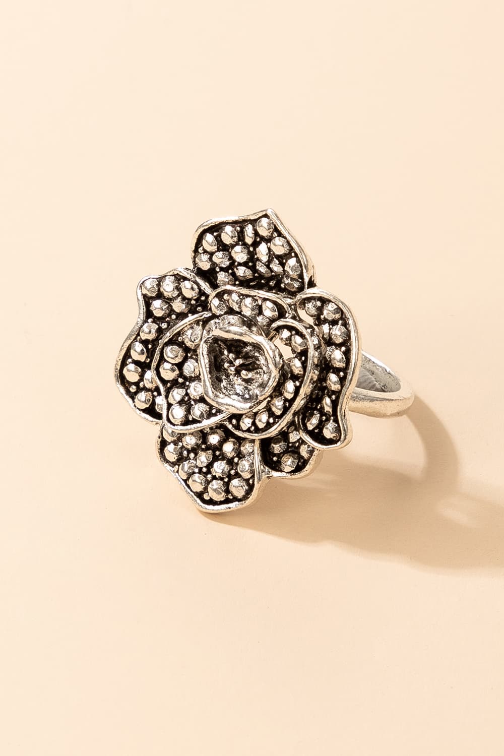 Zinc Alloy Flower Shape Ring