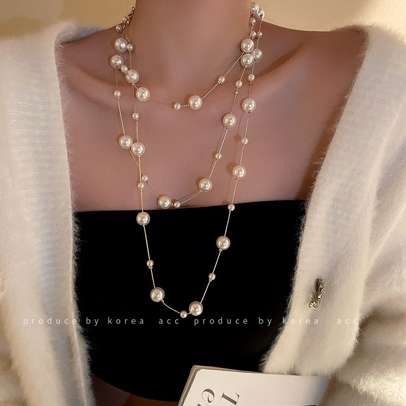 Pearl Multilayer Collarbone Chain