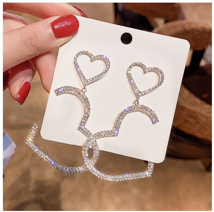 Diamond Heart Love Earrings
