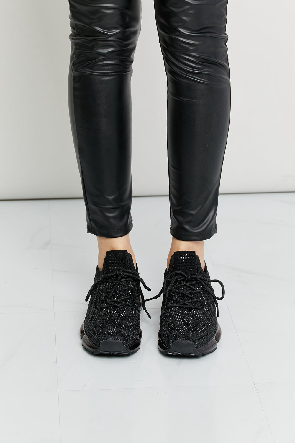 Forever Link Sports Lovers Rhinestone Lace-Up Sneakers