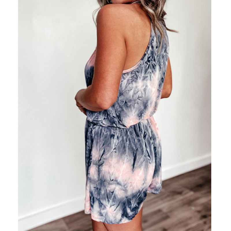 Loose Tye Die Printed Romper