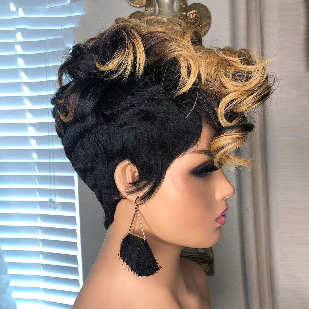 Ladies Short Mohawk Cut Curly Hair Wig