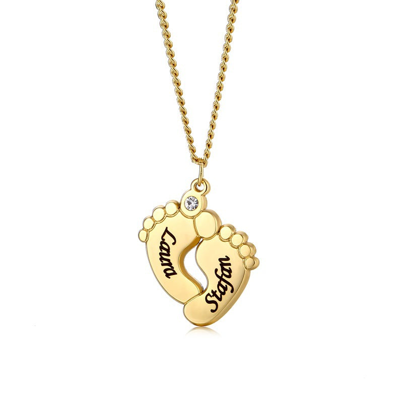 Stainless Steel Laser Carved Necklace