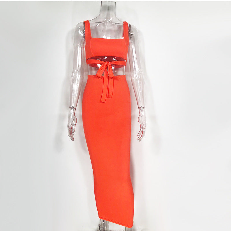 Women's Tie Up Shirt and Skirt Set