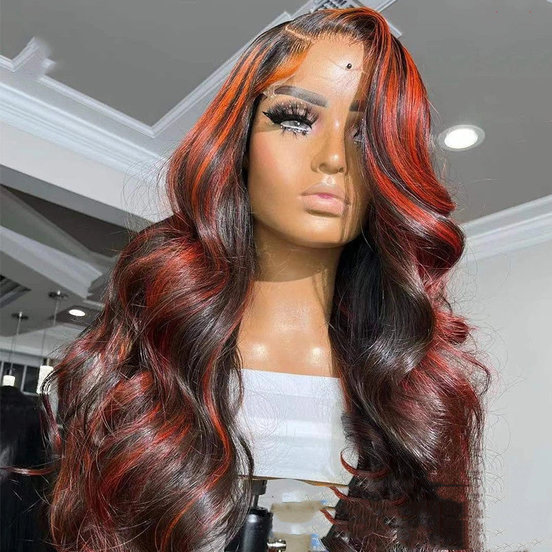 Burgundy Highlight Lace Frontal Wig
