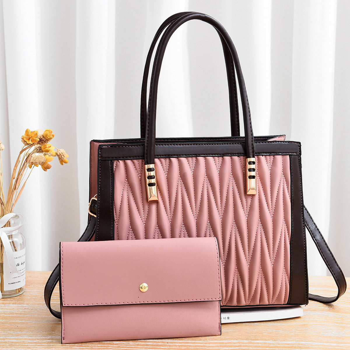 "Different World" Simple Fashion Large Purse & Matching Wallet
