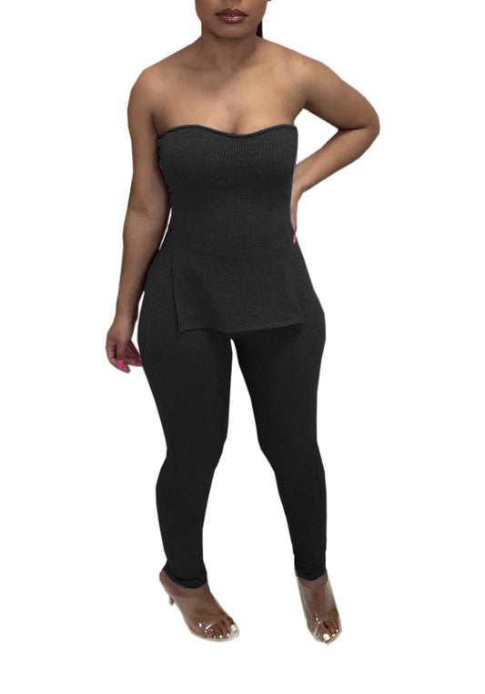 "Casually Me" Sexy Rib Knit 2 Piece Set