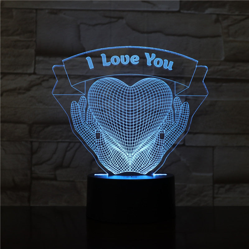 "I Love You" Valentine's Day Gift Hands Holding Love 3D Night Light