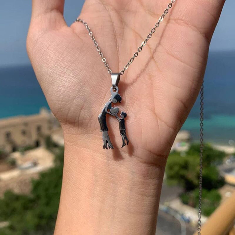 Stainless Steel Mother And Children Necklace