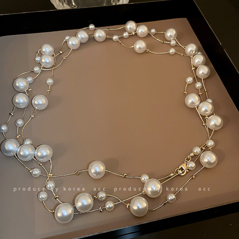 Pearl Multilayer Collarbone Chain