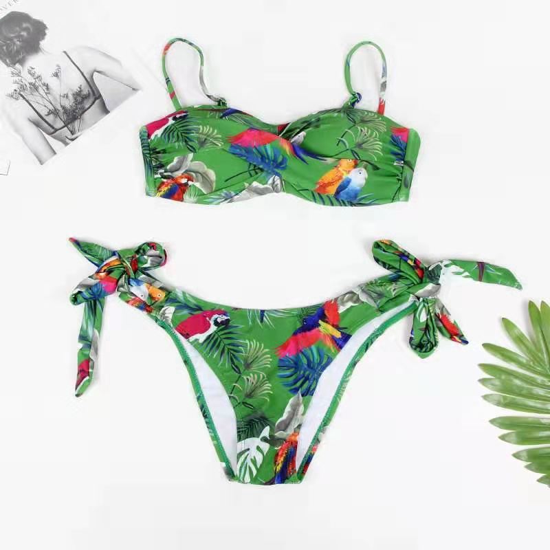 Botanical Print Sexy Two-Piece Set Swimsuit
