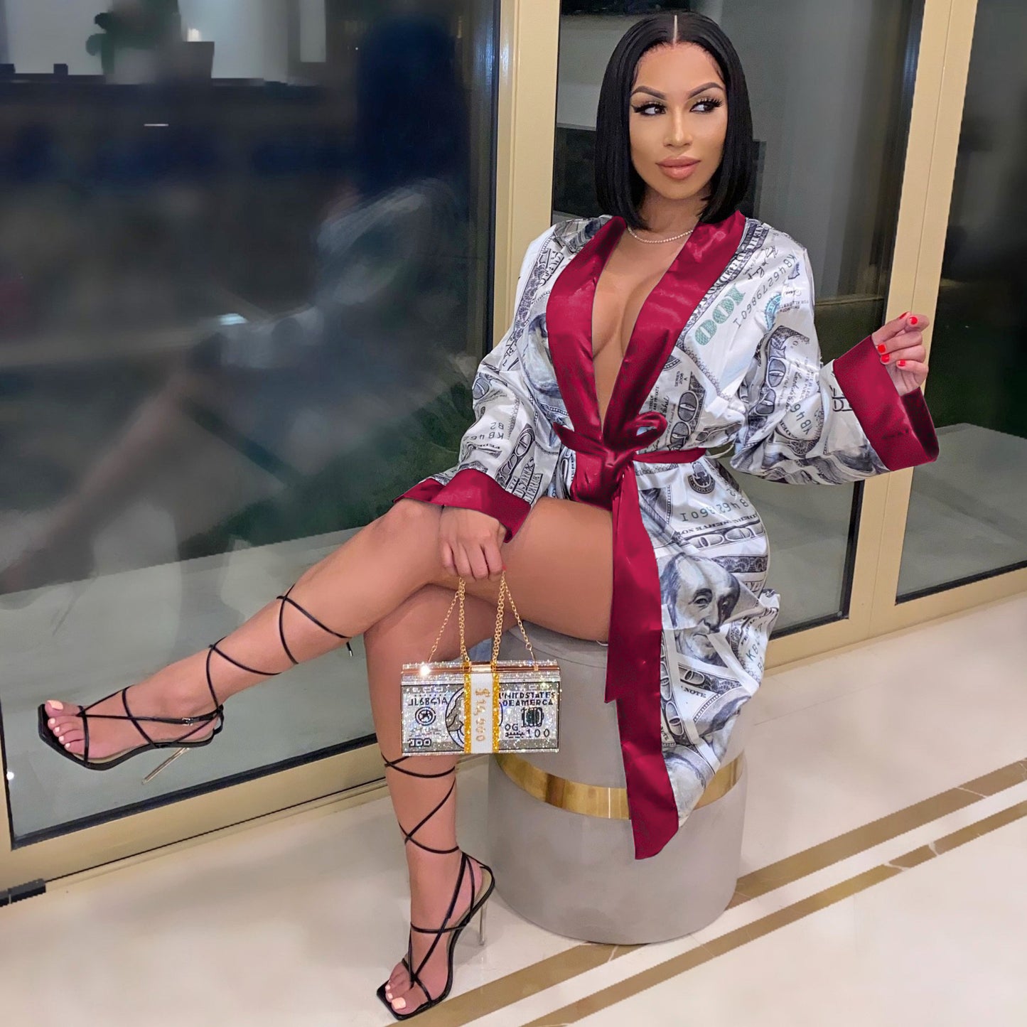 Women's Money Printed Robe