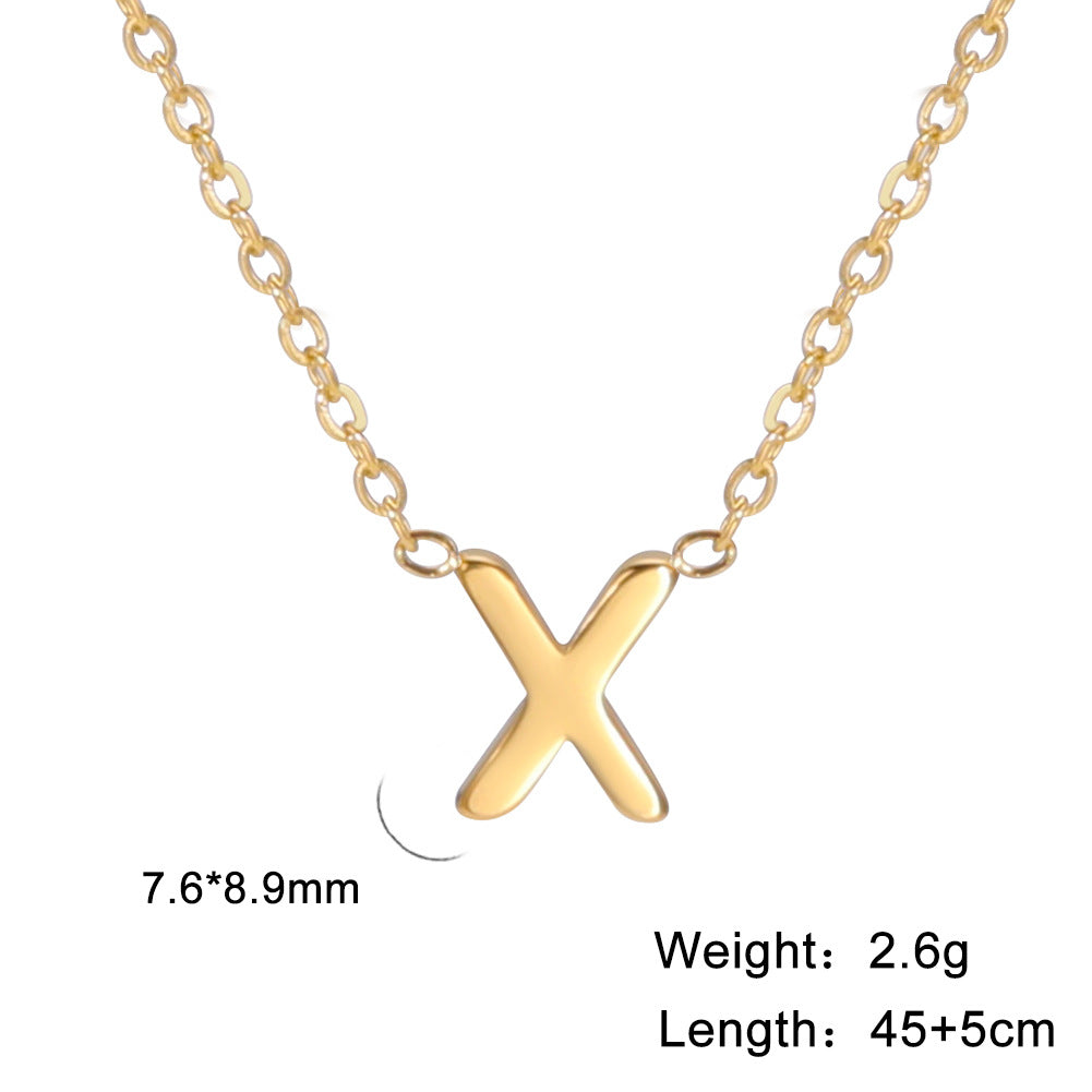 Fashion Alphabet Stainless Steel Necklace