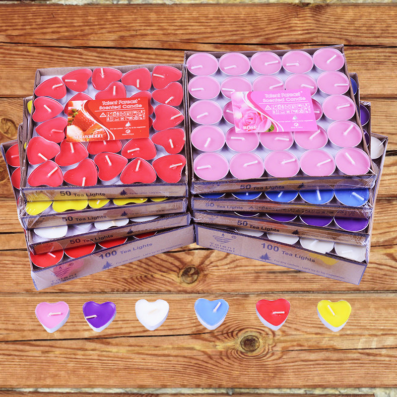 "Heart Tealight Candles 50 Piece Set"
