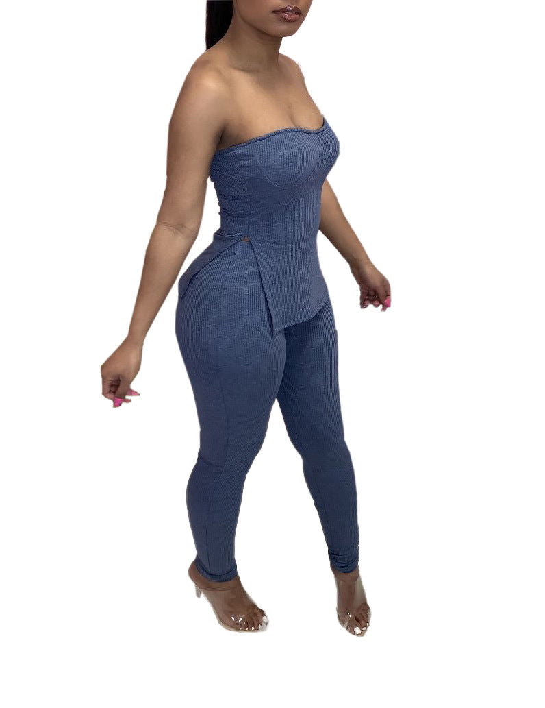 "Casually Me" Sexy Rib Knit 2 Piece Set