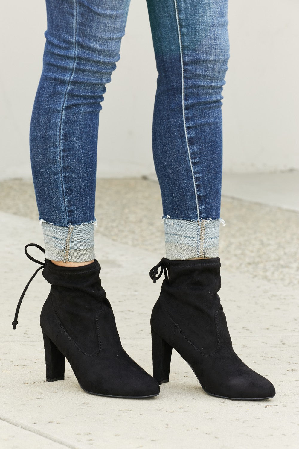 Legend Fall Mood Drawstring Heeled Ankle Booties