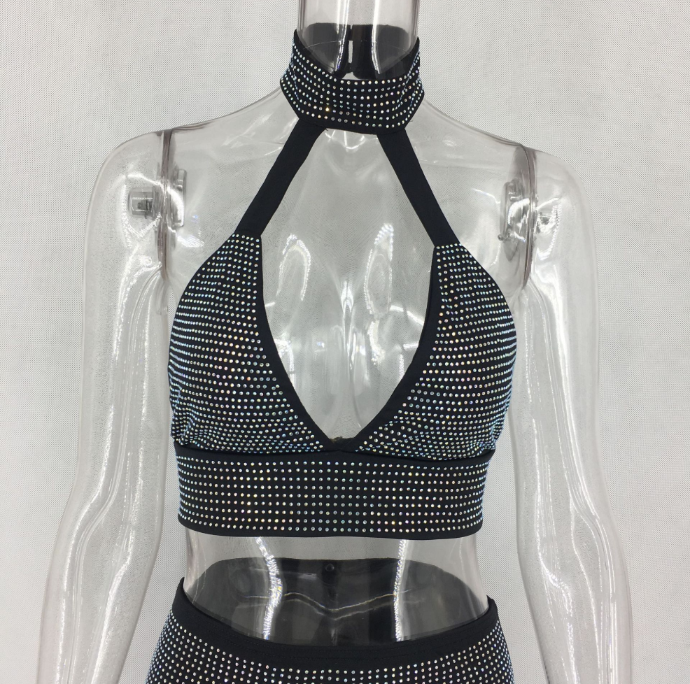 Women's Diamond Two Piece Skirt Set