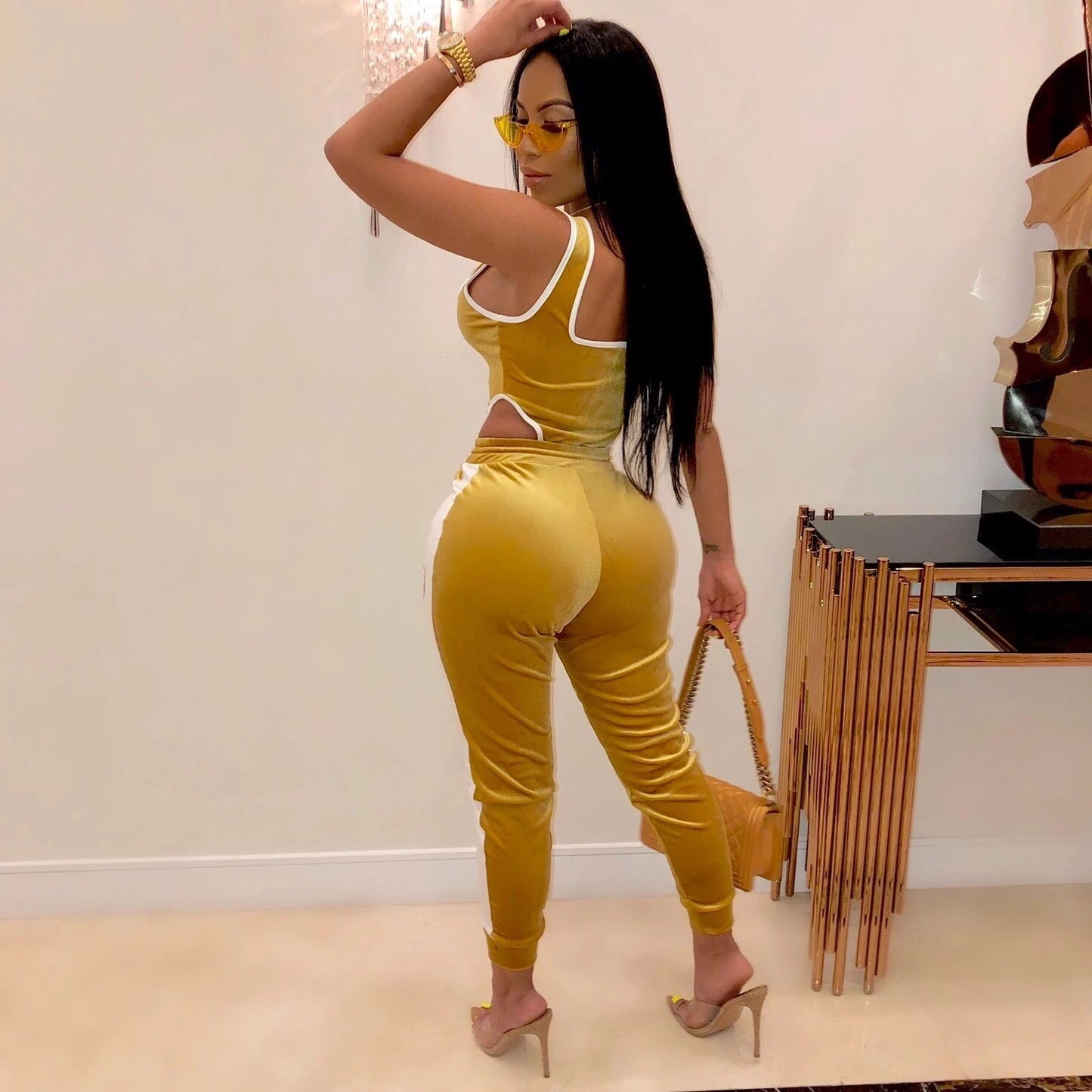 Women's Crop Top Sportswear Jumpsuit