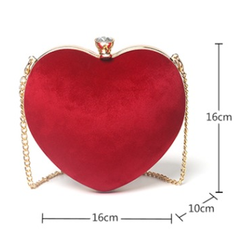 Plush Heart Shaped Chain Purse