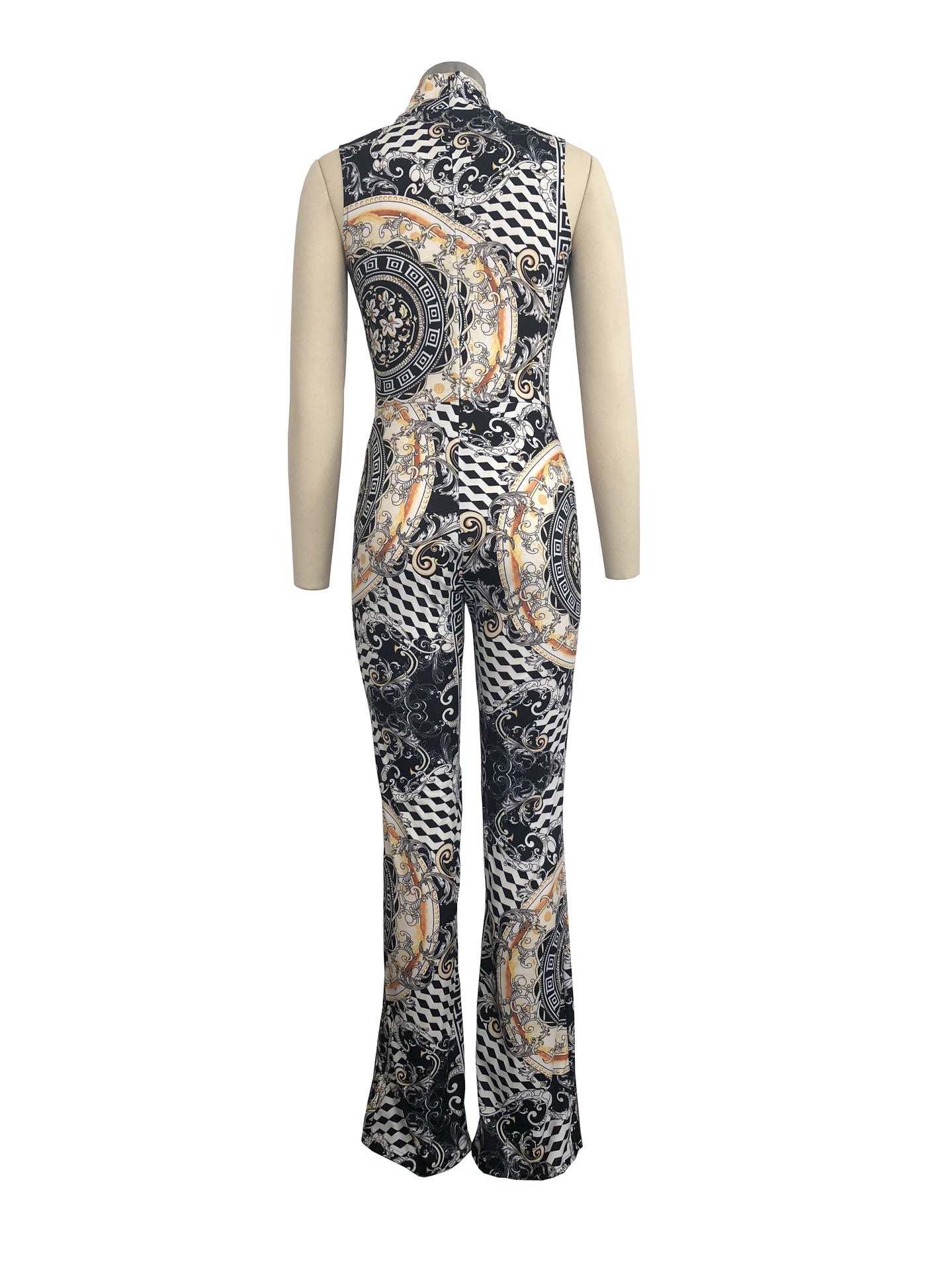 "Designer Queen" Printed Sleeveless Jumpsuit