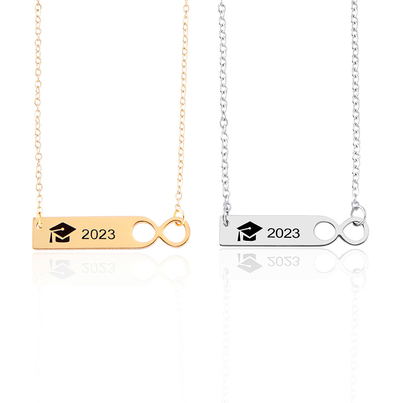 Class Of 2023 Necklace For Graduate Stainless Steel Infinity Symbol Graduation Necklace With Gift Card