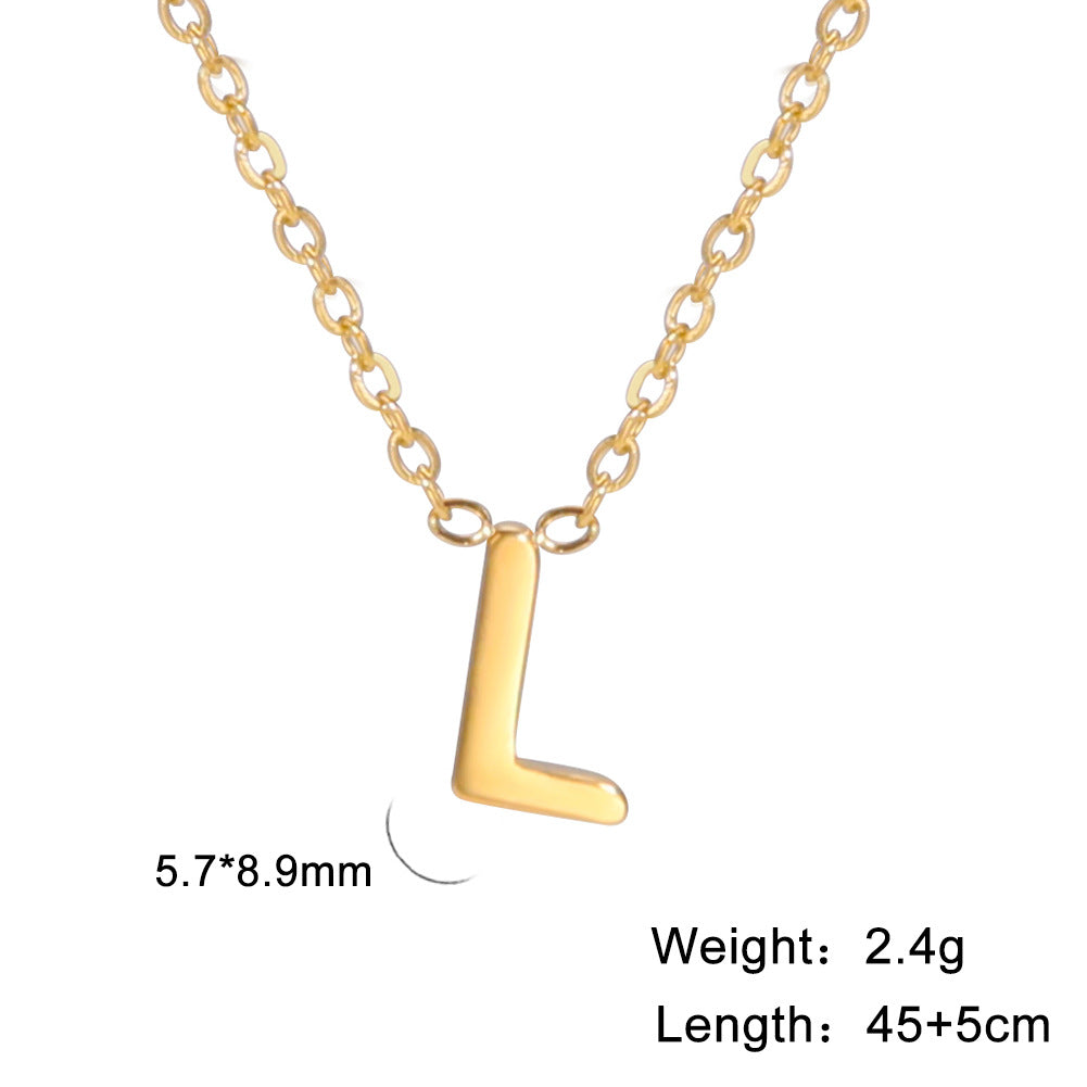 Fashion Alphabet Stainless Steel Necklace