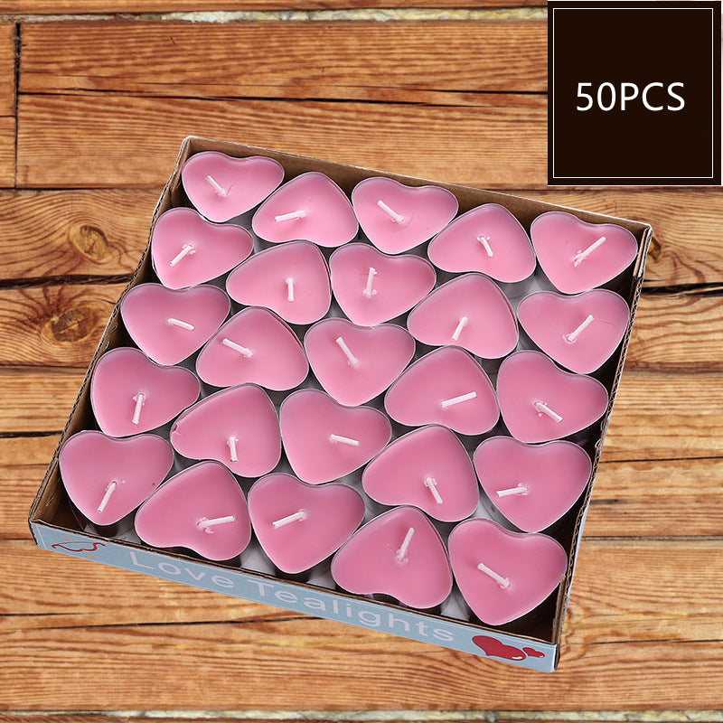 "Heart Tealight Candles 50 Piece Set"