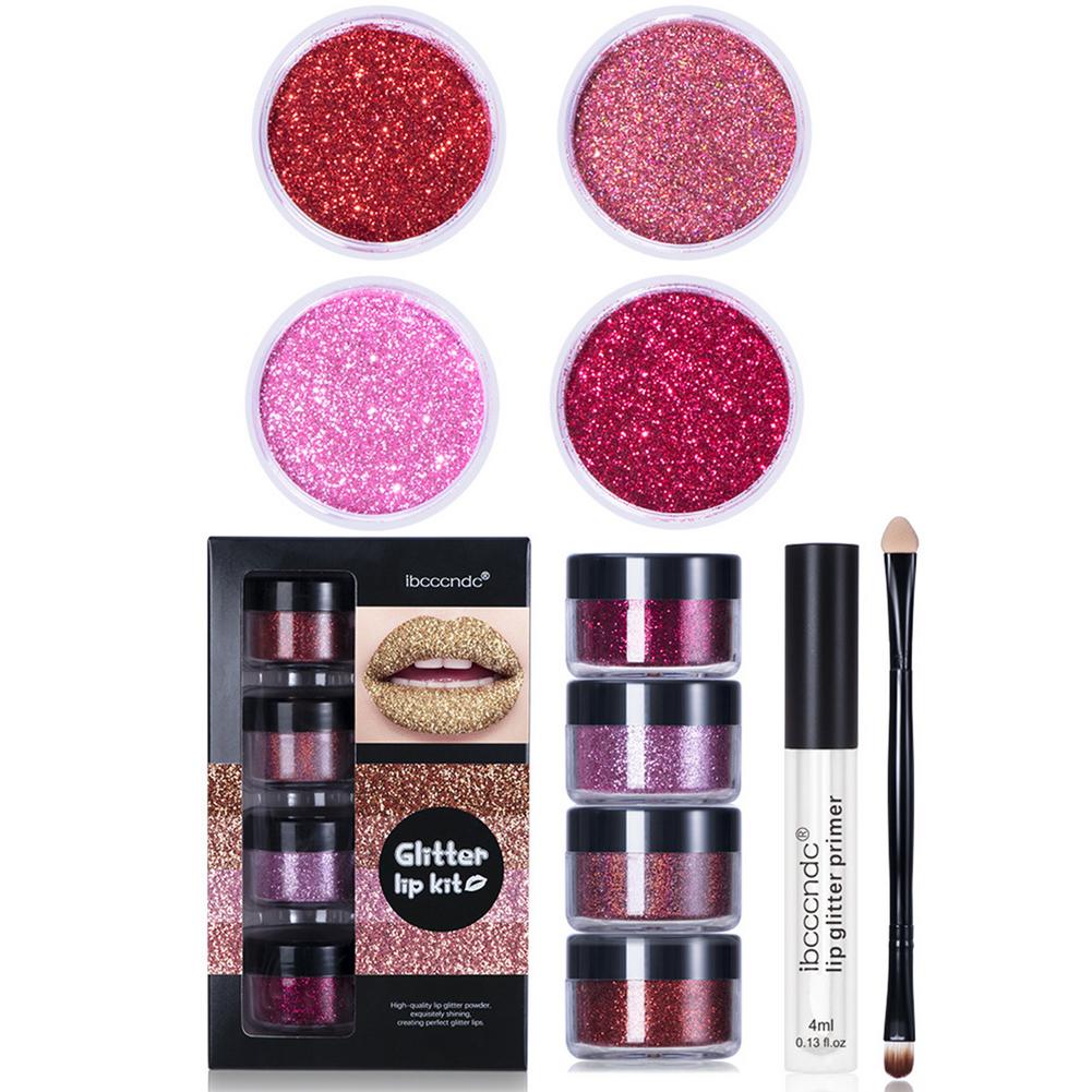 "Diamond" Glitter Waterproof Lip Gloss Long Lasting Kit With Lip Primer