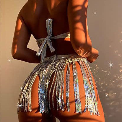 Rhinestone Dazzle Three Piece Swimsuit Set