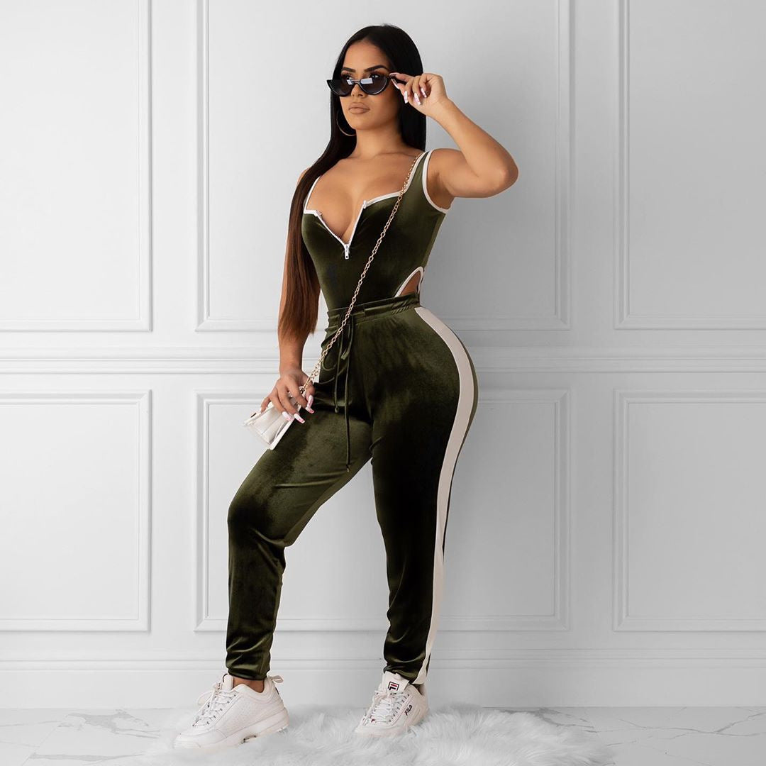 Women's Crop Top Sportswear Jumpsuit
