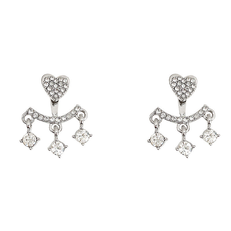 Fashion Versatile Diamond Love Earrings
