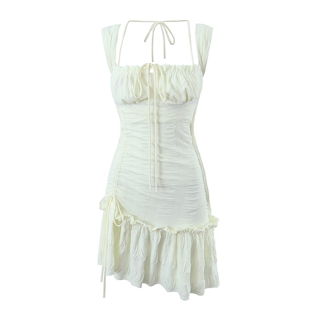 Solid Color Versatile Ruffle Multi-piece Dress