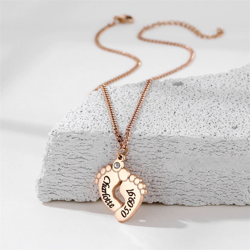 Stainless Steel Laser Carved Necklace