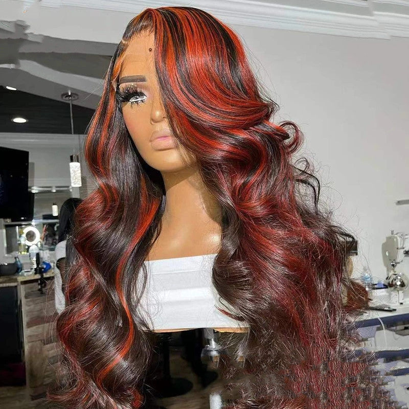 Burgundy Highlight Lace Frontal Wig