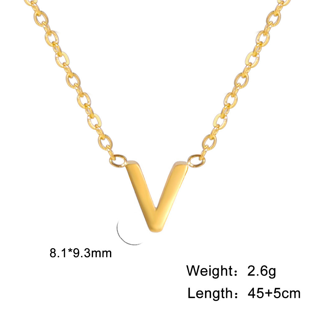 Fashion Alphabet Stainless Steel Necklace