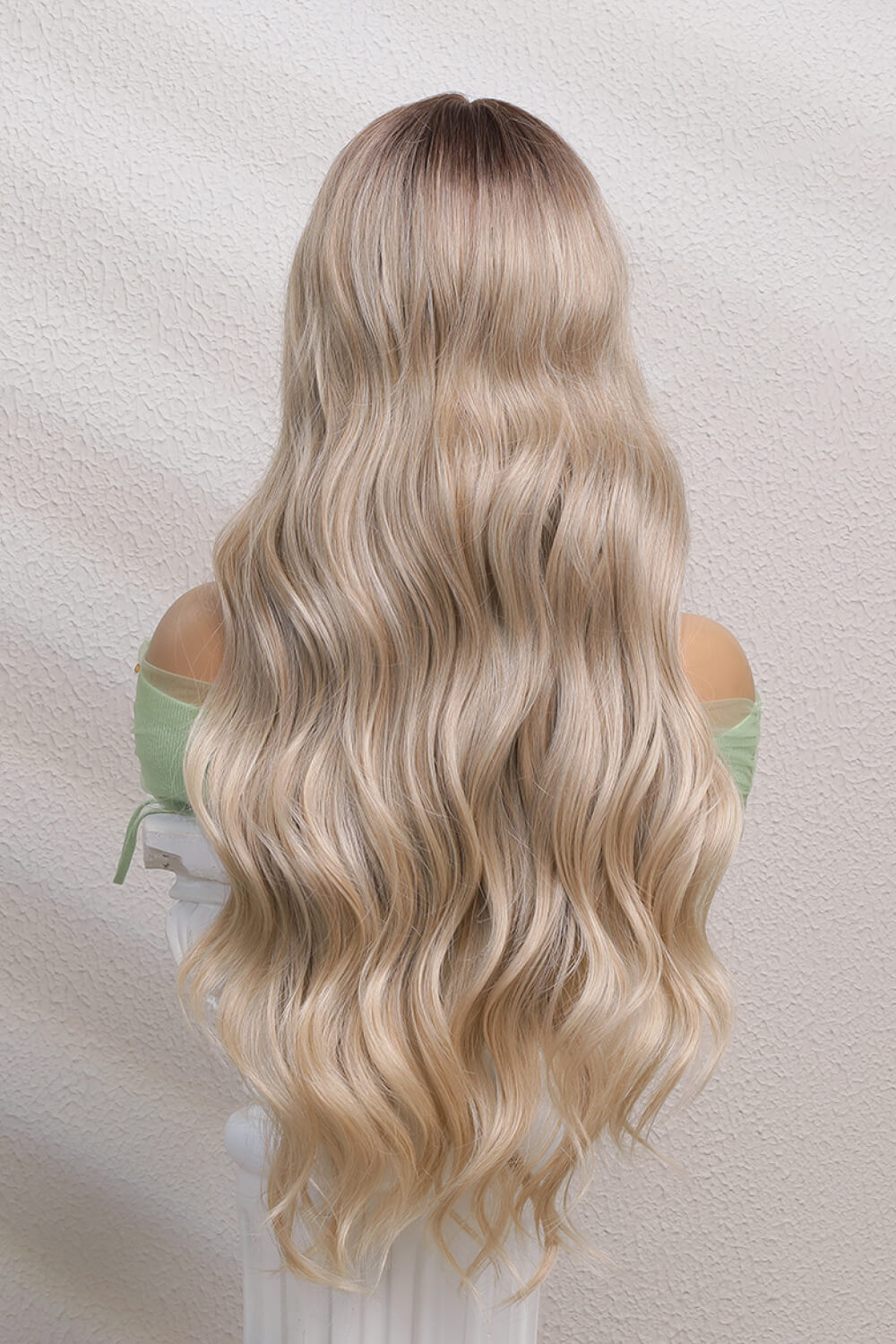 13*2" Lace Front Wigs Synthetic Long Wave 26" 150% Density in Medium Blonde Balayage