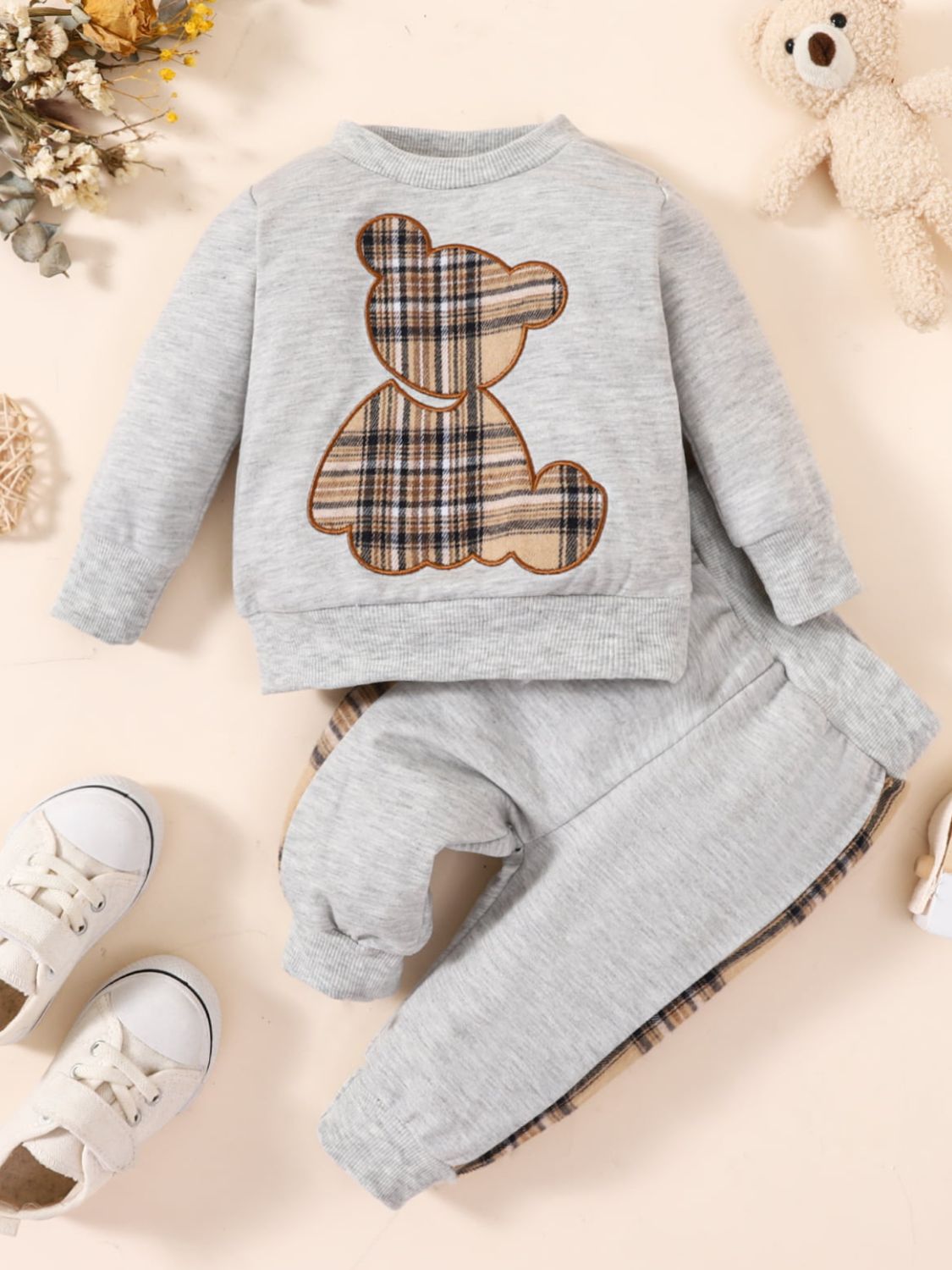 Baby Boy Bear Graphic Sweatshirt and Joggers Set