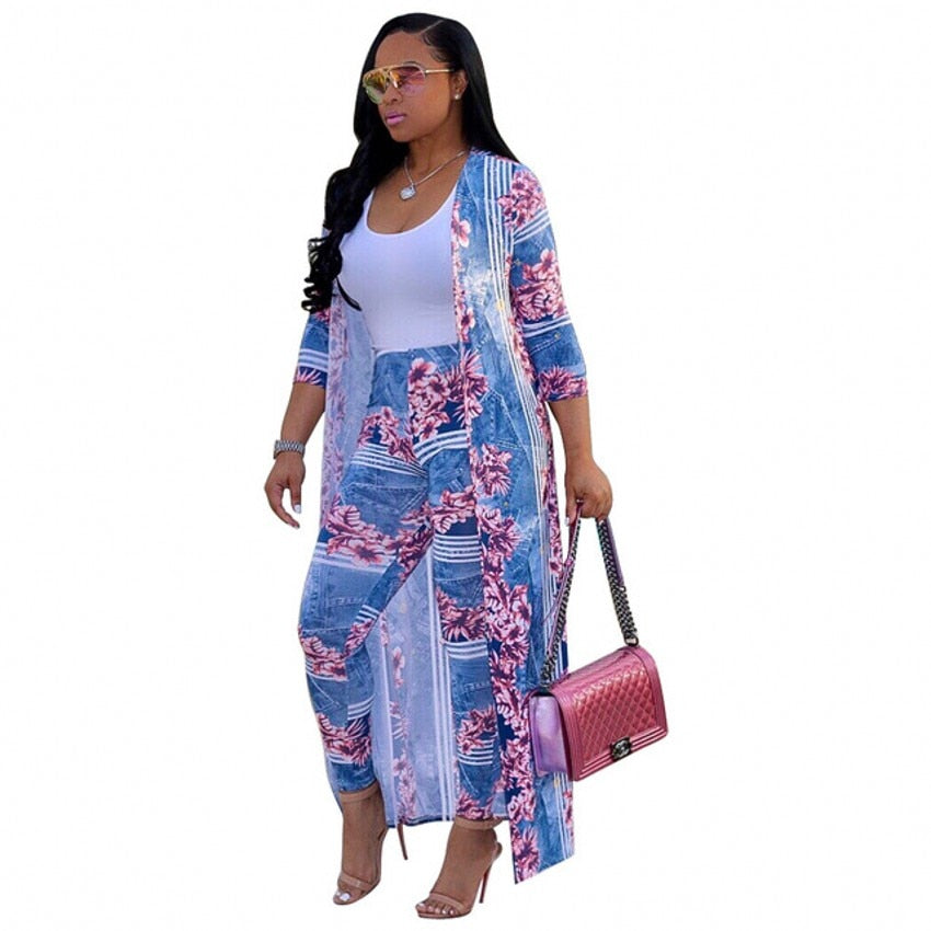 Women's Designer 2 Piece Coat and Leggings Set