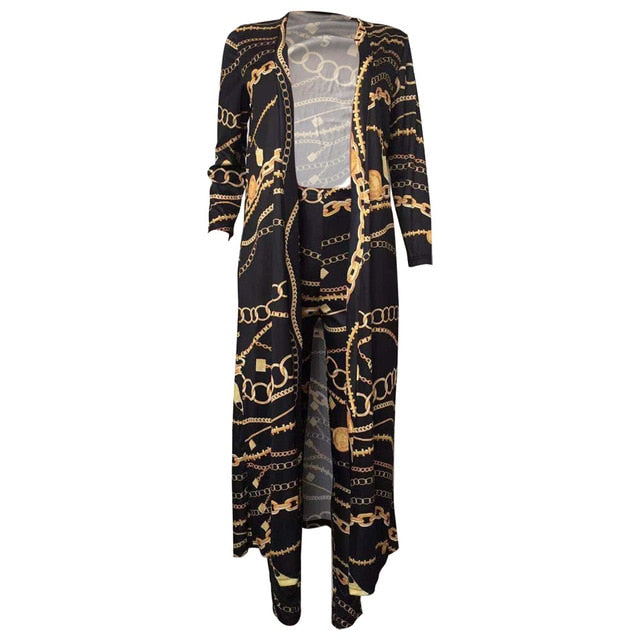 Women's Designer 2 Piece Coat and Leggings Set