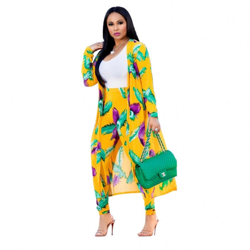 Women's Designer 2 Piece Coat and Leggings Set