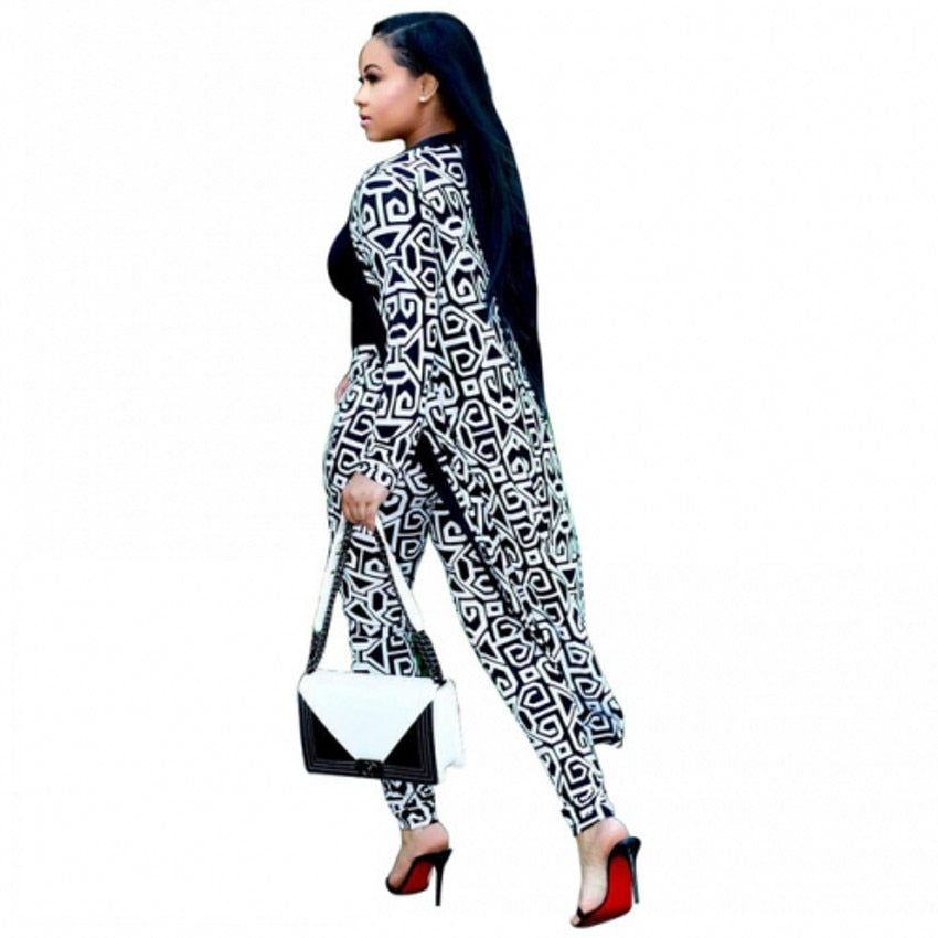 Women's Designer 2 Piece Coat and Leggings Set