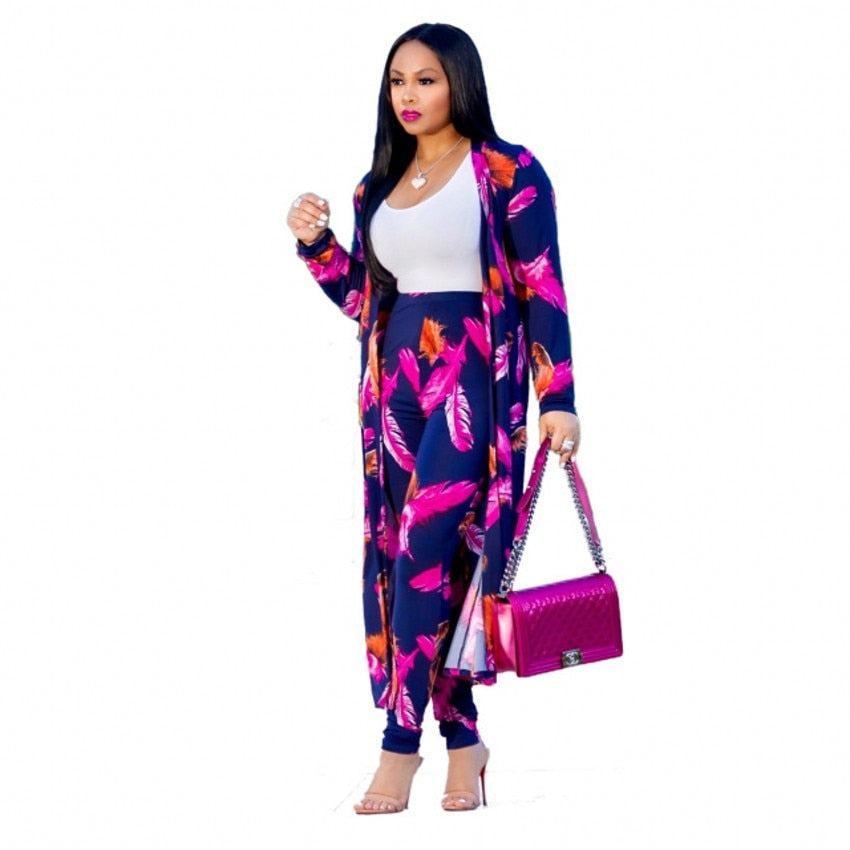 Women's Designer 2 Piece Coat and Leggings Set