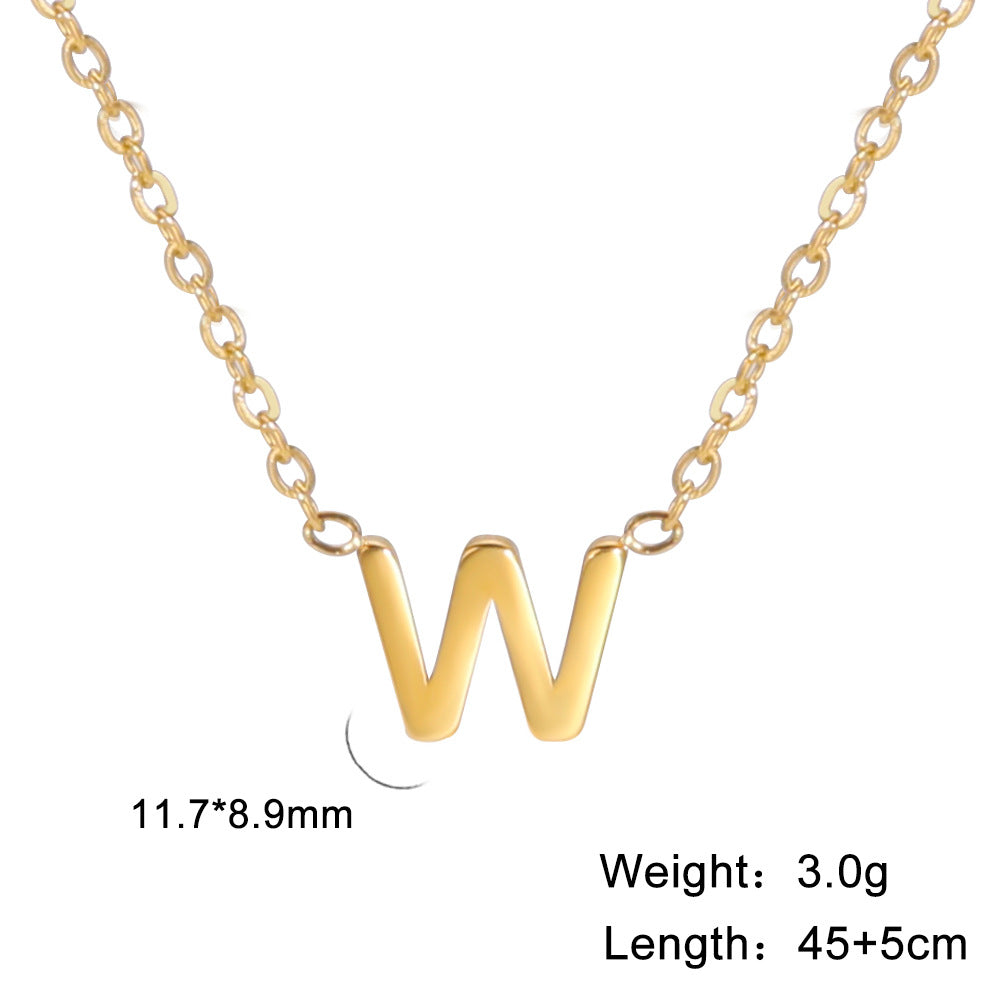 Fashion Alphabet Stainless Steel Necklace