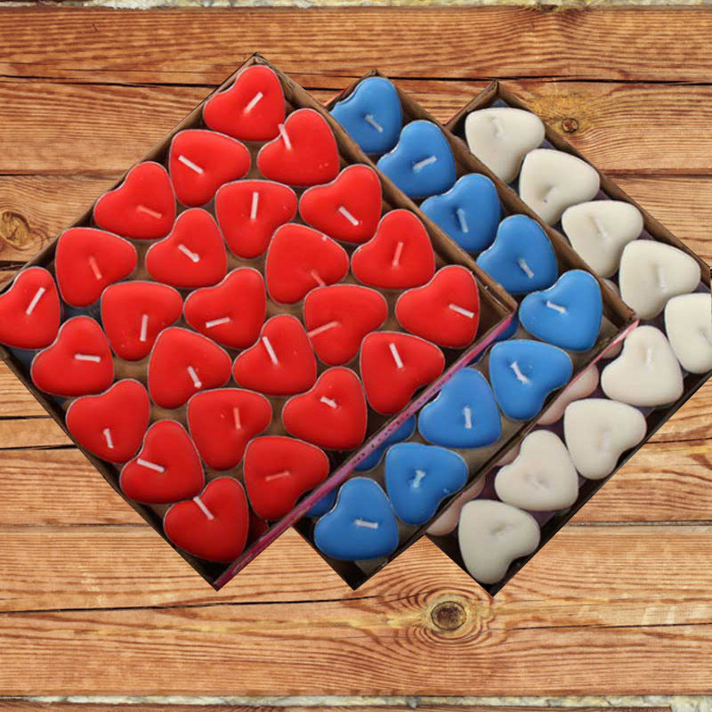 "Heart Tealight Candles 50 Piece Set"