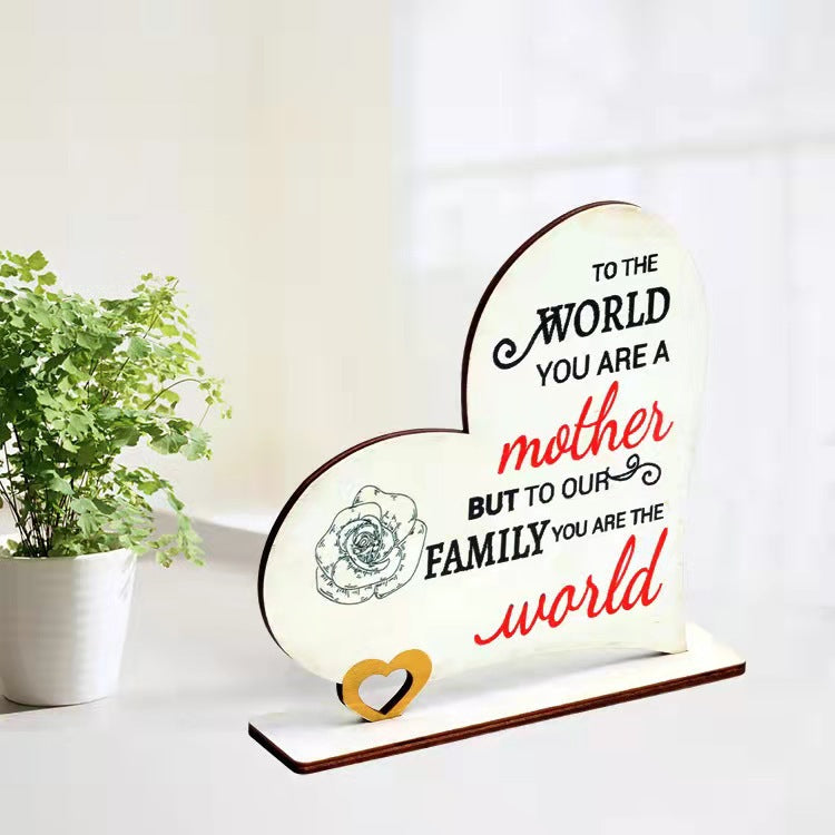 Mother's Day Wooden Heart Decoration Piece