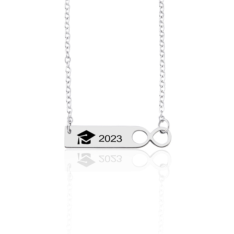 Class Of 2023 Necklace For Graduate Stainless Steel Infinity Symbol Graduation Necklace With Gift Card