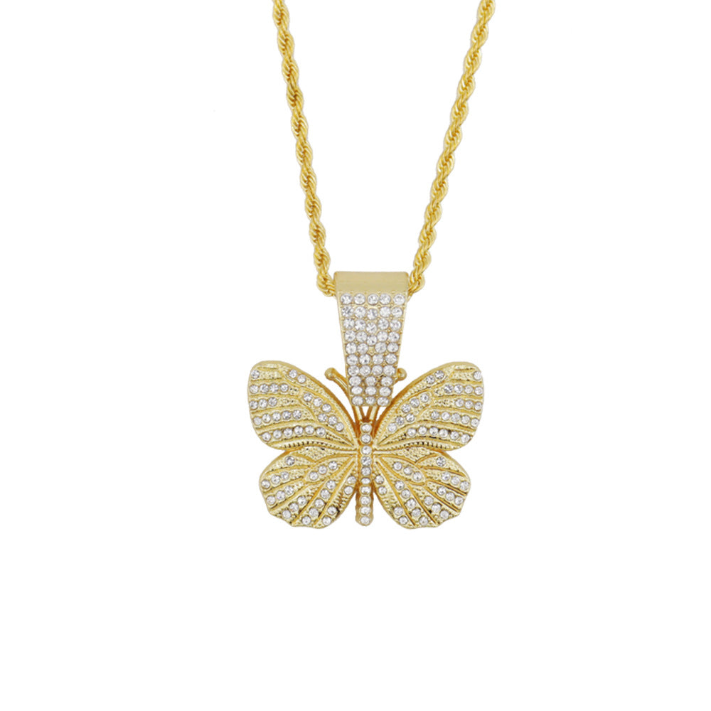 Butterfly Necklace Full Of Diamonds