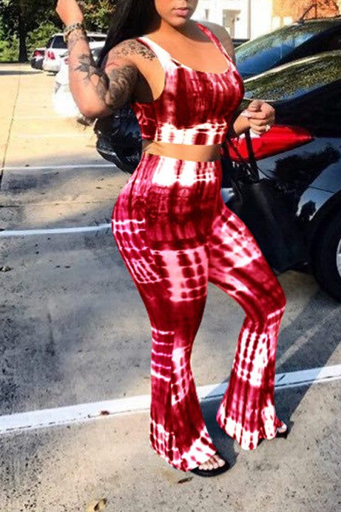 Women's Sexy Top & Pants Fashion Casual Printed Two Piece Set