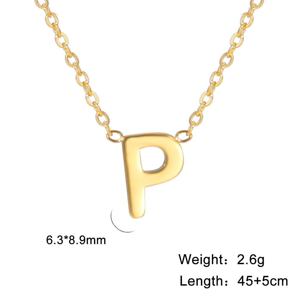 Fashion Alphabet Stainless Steel Necklace